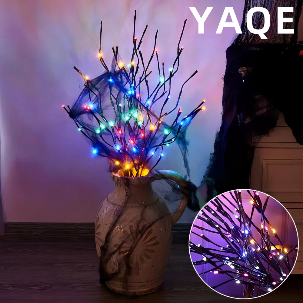 

YAQE 1pc Floral Tree Lamp with 20 LED Colorful Light Branches Battery Powered (Not Included) for Indoor DIY Decoration