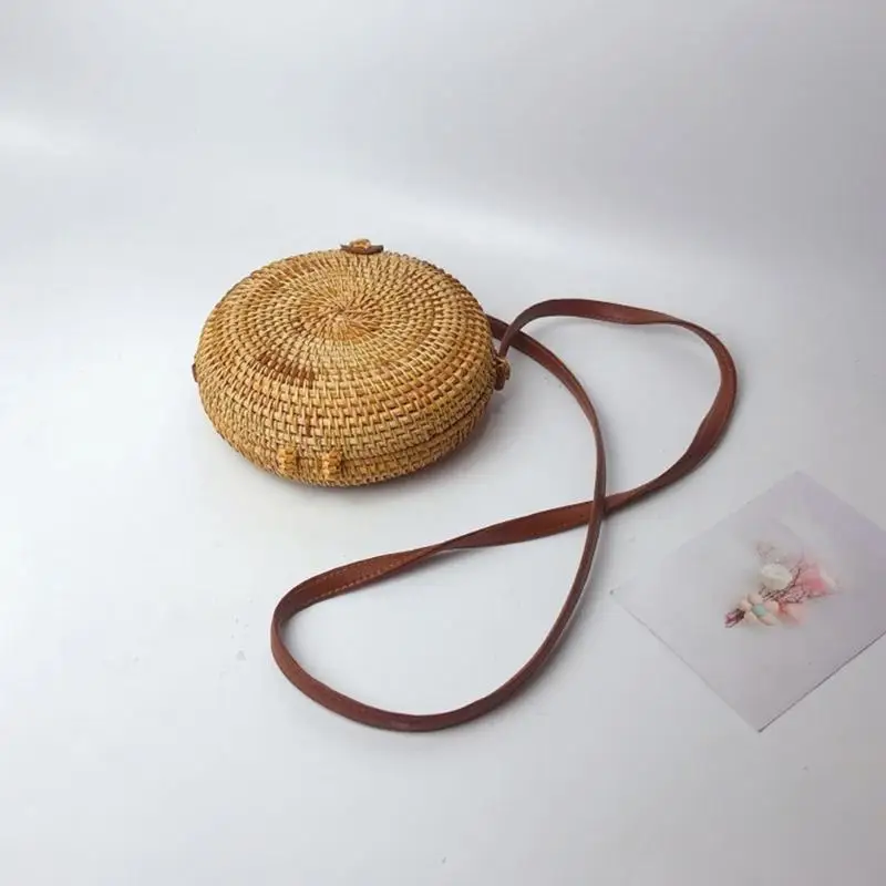 

63HC Handwoven Rattan Bag для женской девочки пляжная сумка винтажная сумка на плечо мешок для кросс -тела сумка