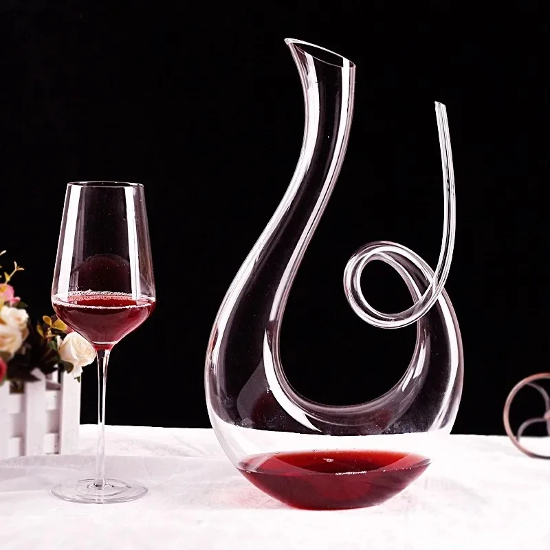 

Decanter 1500ML Crystal High Grade Swan Spiral Wine Decanter Creative Wine Separator Champagne Wine Bottle For Family Bar