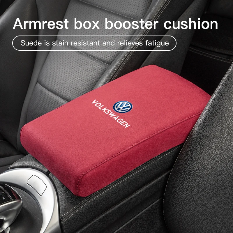 Car Armrest Box Heighten Mat Suede Hand Pad For Volkswagen Golf Tiguan Jetta Transporter Passat T5 Polo Touran Scirocco CC Caddy