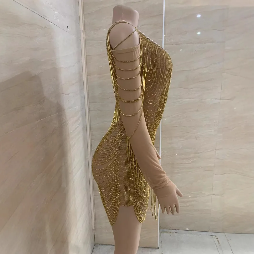 عميق الخامس لامعة الترتر نادي لامعة سلسلة وحيد القرن مثير حفلة موسيقية فستان مذهل Vestidos Festa Luxuosos Vestidos De Graduaciones Mujer