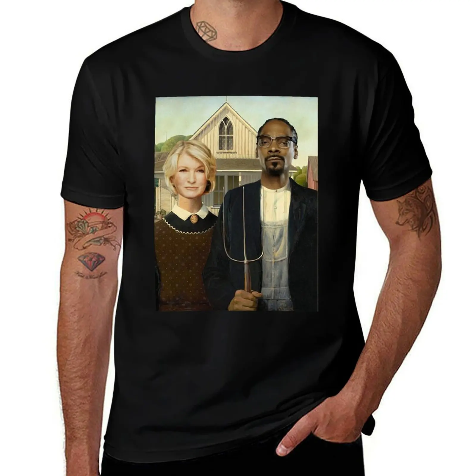 Snoop Martha American Gothic Classic T-Shirt Quick Dry Training Short Sleeve Tee T-Shirt