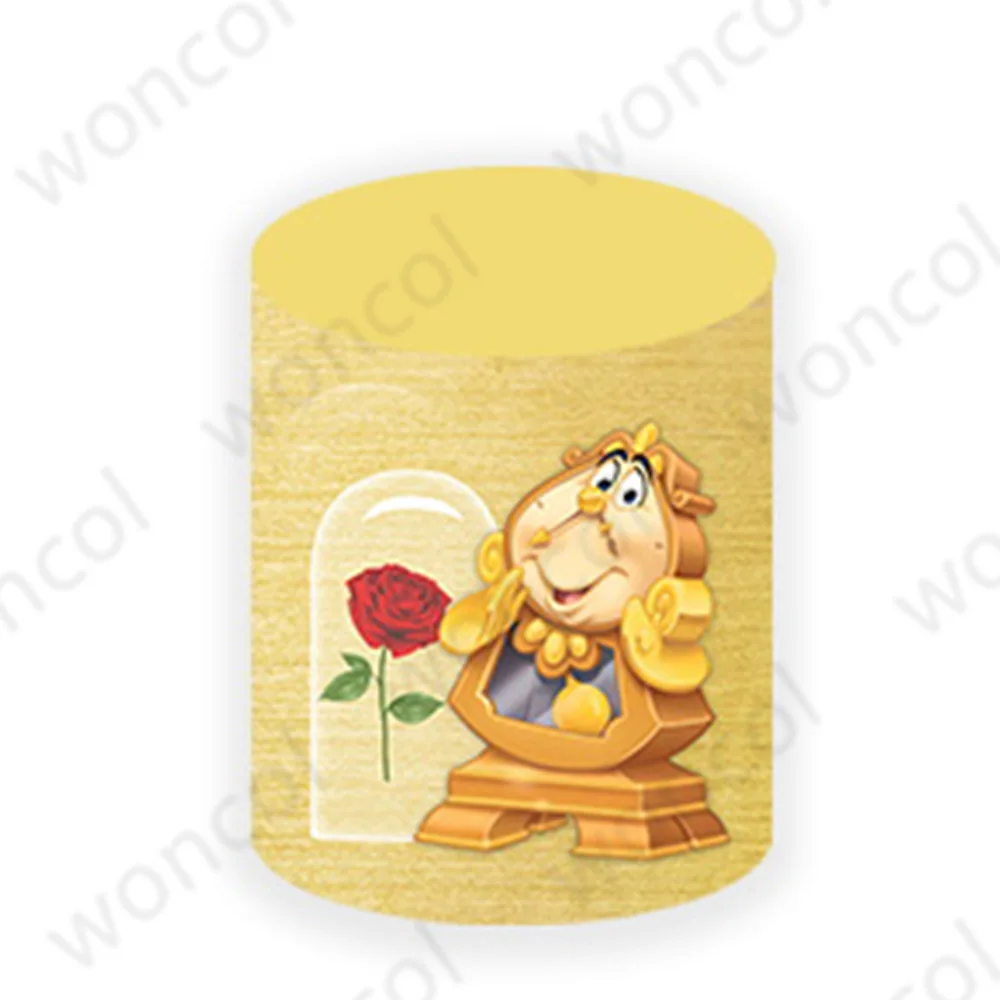 Beauty And The Beast Round Backdrop Girl Birthday Baby Shower Backdrop Disney Circle Cylinder Cover Photo Booth Prop