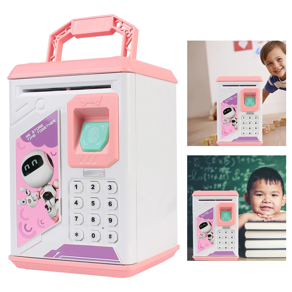 Cash Coins Saving Bank Christmas Gift For Kids Electronic ATM Password Money Box Fingerprint Piggy Bank