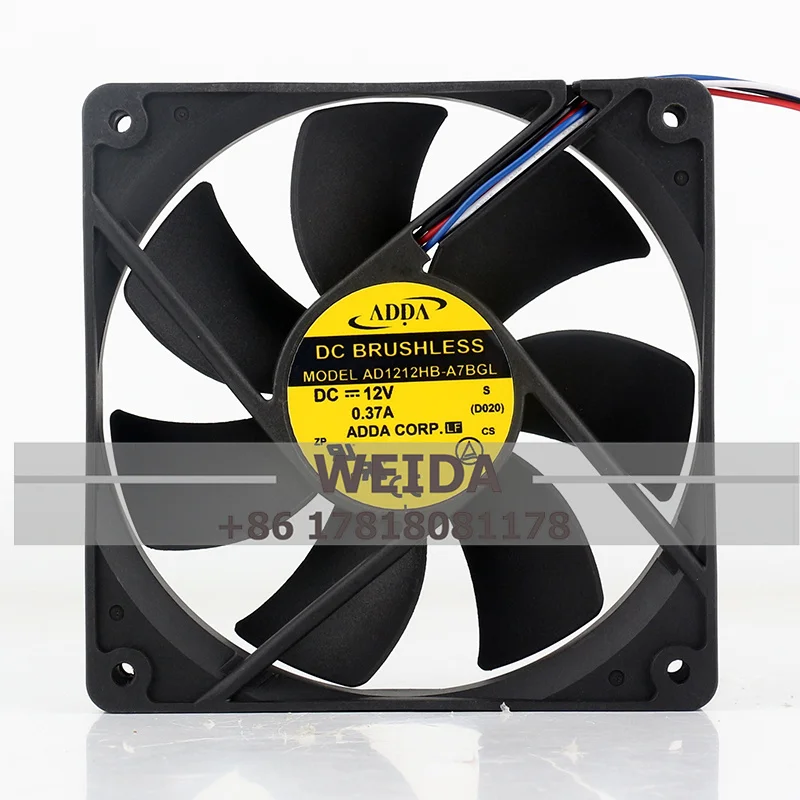 

Cooling fan Original ADDA 12025 AD1212HB-A7BGL/A76GL/A71GL/A73GL DC12V 0.37A 4-wire temperature control chassis fan