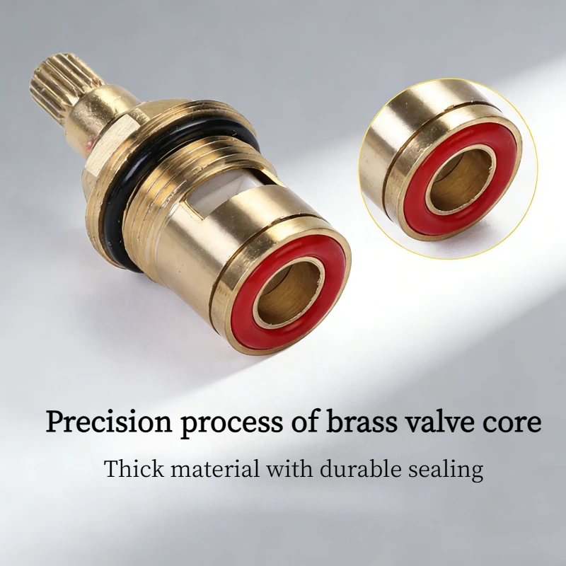 

2 Pcs Universal Brass Ceramic Disc Faucet Cartridge Replacement Tap Valve for Bathroom Sink Fits Clockwise Anti Clockwise Tur