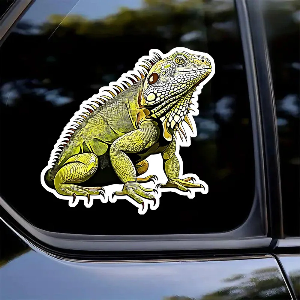 

Green Lizard Car Stickers, 13x12.5cm, Scratch Blocking & Self-Adhesive Waterproof Decal, Used for Car, Laptop, Motorcycle, Van