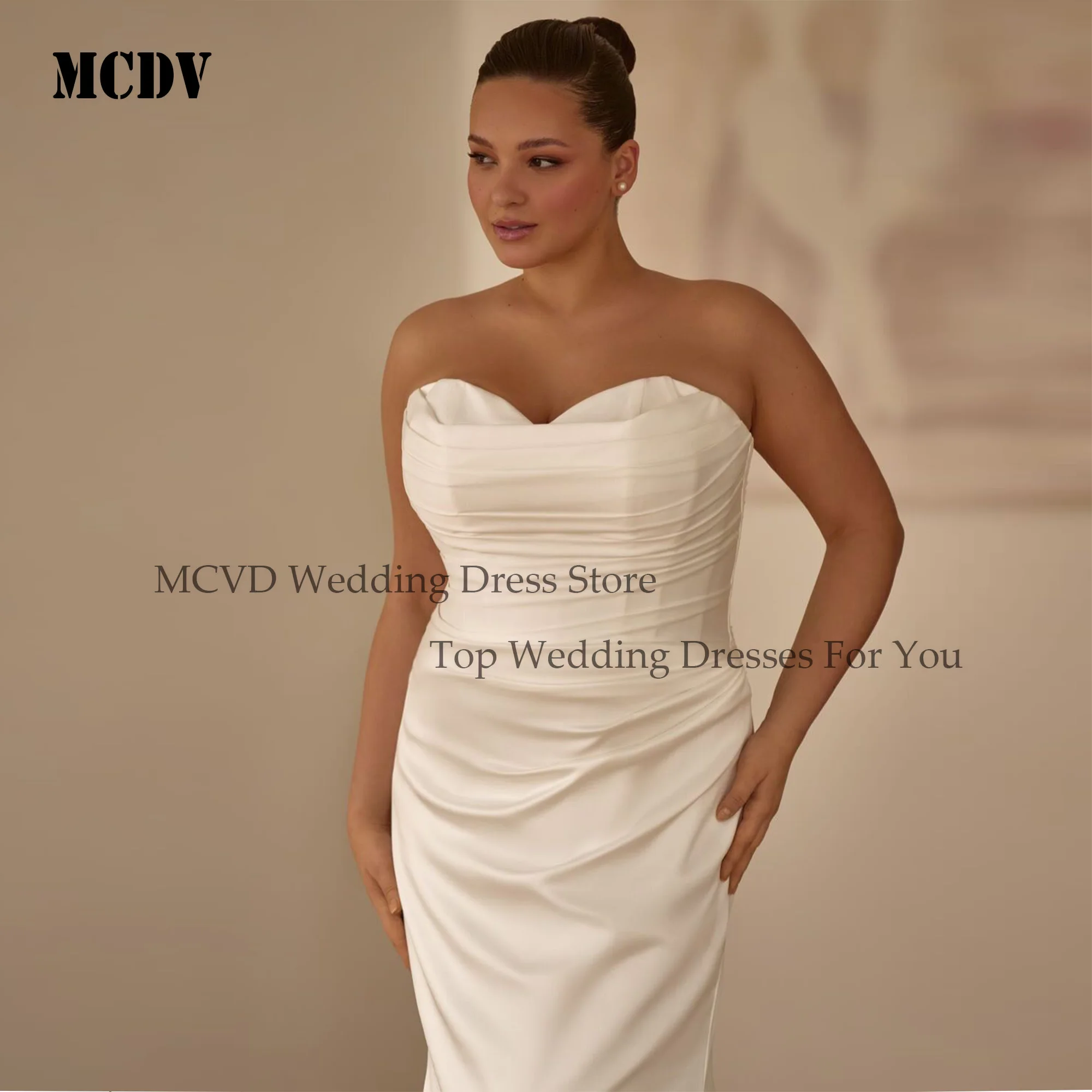 MCDV فستان زفاف مقاس كبير للعروس حورية البحر كم قابل للانفصال فساتين حفلات فاخرة مشد الظهر مخصص فيستدو دي نوفيا بودا