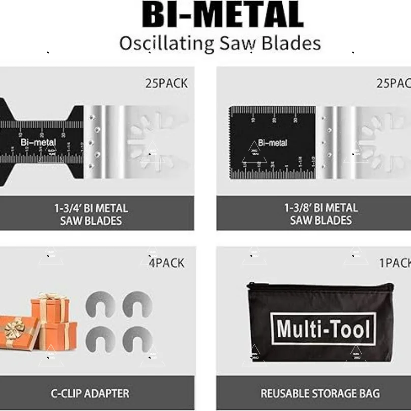 Xmsj 50 peças 1-3/8 "(35mm) lâminas oscilantes bimetálicas para unhas de metal macio corte de madeira liberação rápida universal