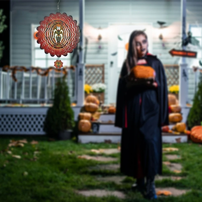 2x 3d Wind Spinner Outdoor Dekoration Halloween Geschenk für Halloween Garten Dekor a
