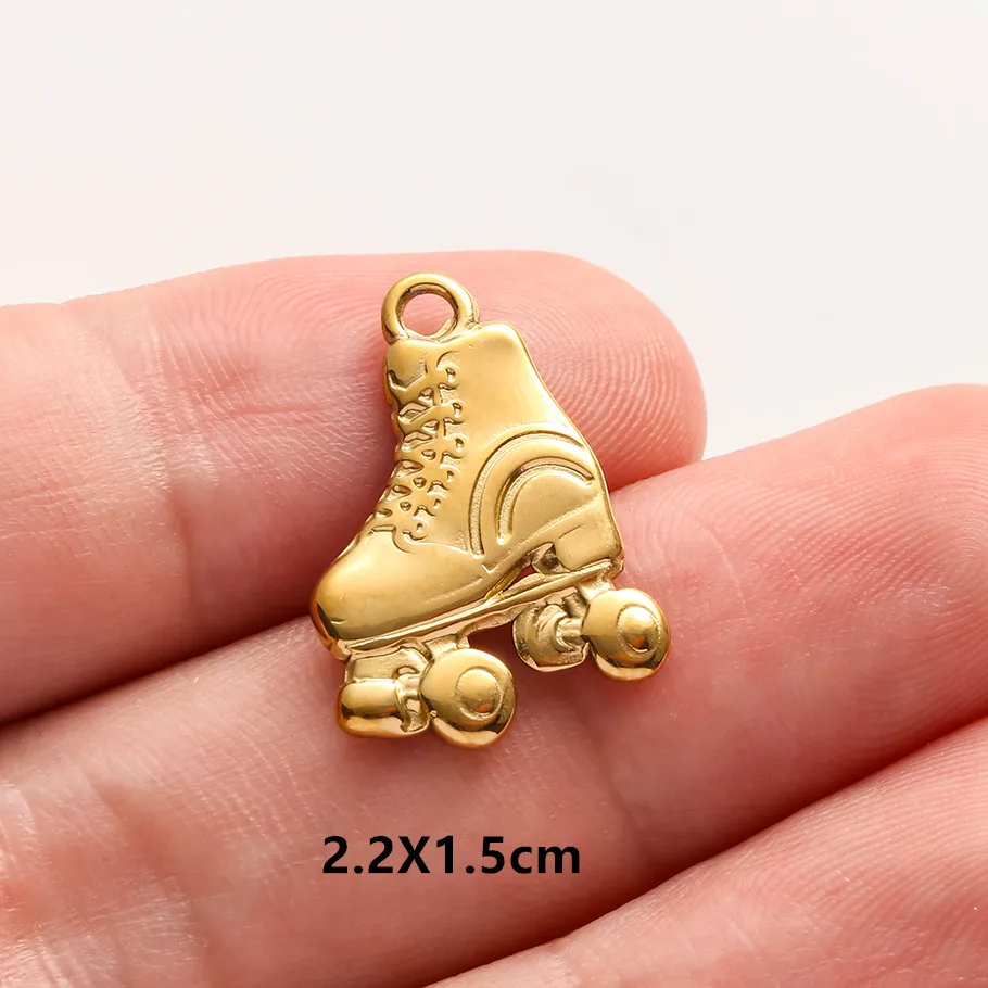 5 Stück/Set Sportanhänger aus Edelstahl: Golfschläger, Basketball, Fußball für Schmuckherstellung, Mode-Sport-DIY-Charms – Detail 16