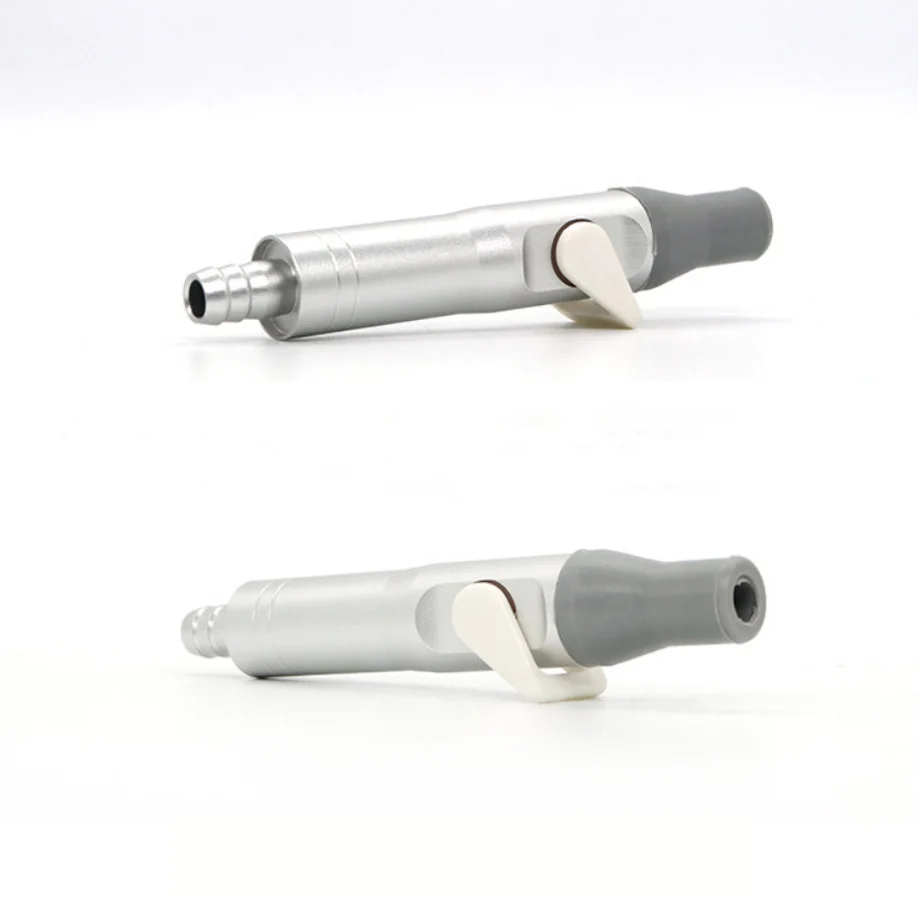 7 mm/8 mm zwak zuigend handstuk met grijze siliconen punt en siliconen hoes, instelbare zuigkracht tandartsstoelaccessoire
