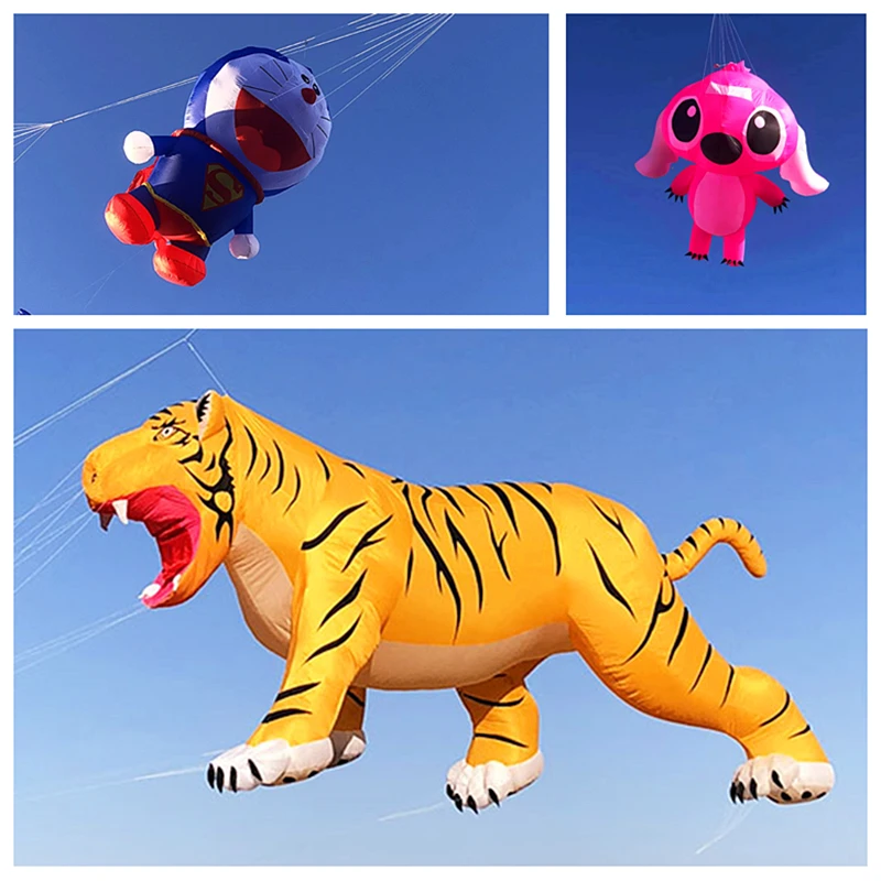 

free shipping tiger kite pendant ripstop nylon fabric soft kite for adults kites line giant kites factory inflatable toy ripstop