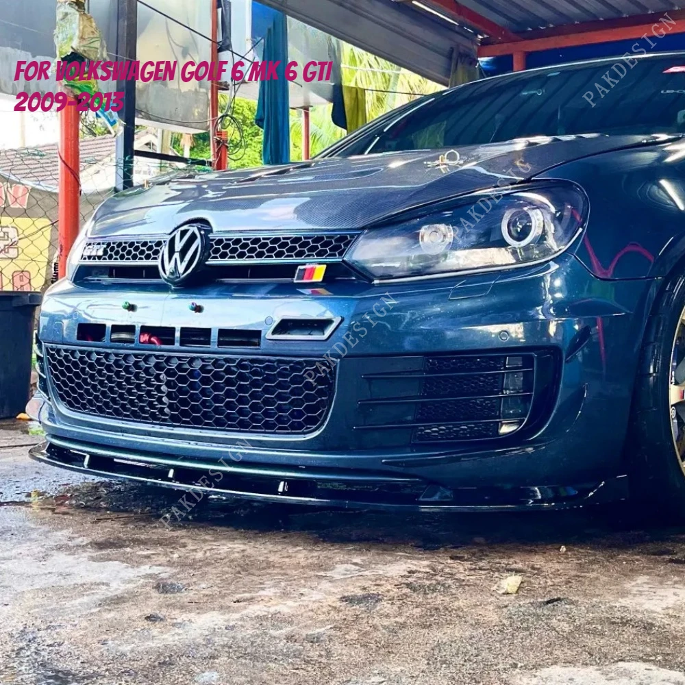 Front Bumper Lip Spoiler Splitter Diffuser for Volkswagen Golf 6 Mk 6 GTI 2009-2013 Gloss Black Lip Cap Chin Guard Cover Tuning
