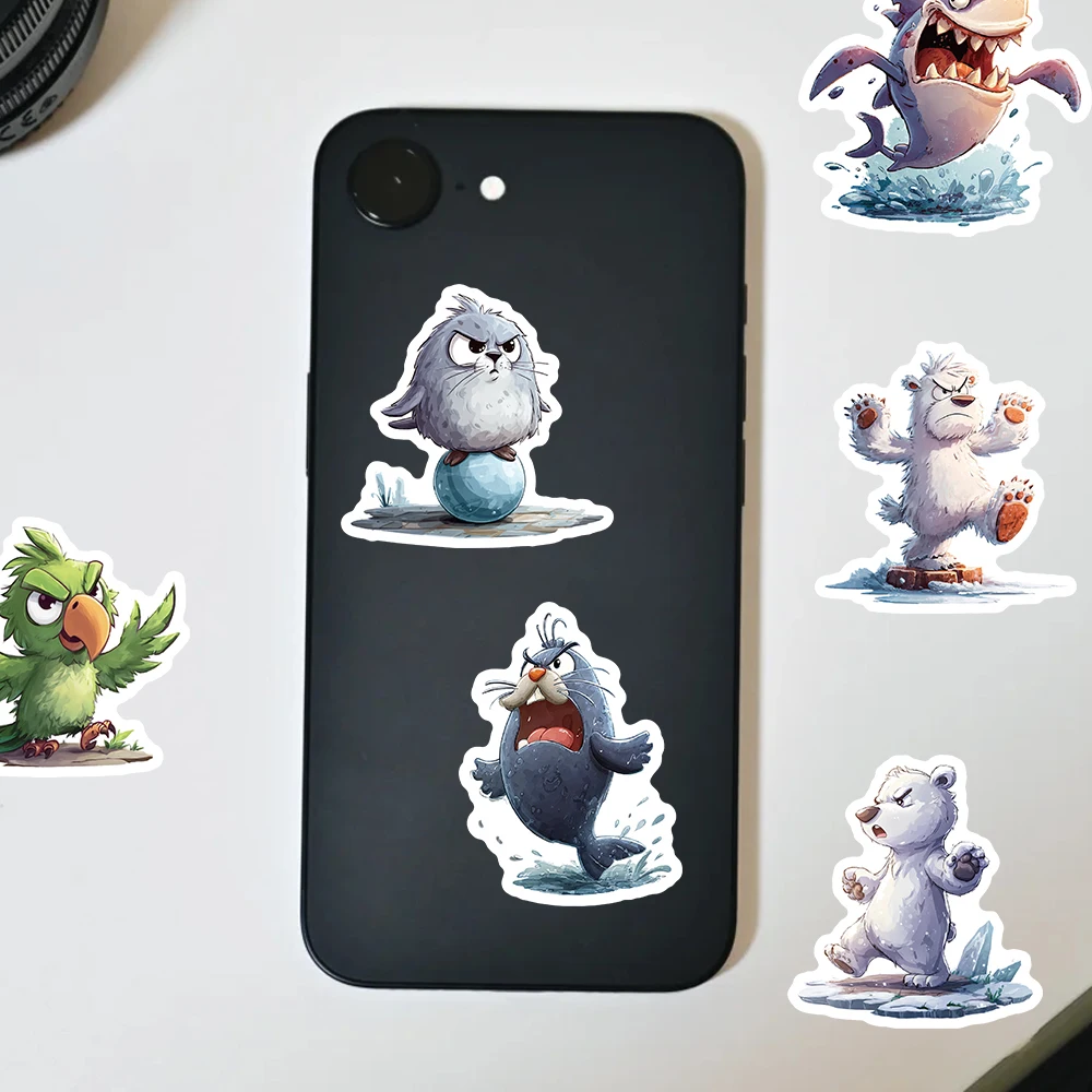 ชุดสติกเกอร์สัตว์น่ารักแบบโกรธ 54 ชิ้น: สติกเกอร์การ์ตูนสัตว์แสนสนุกสำหรับติดแล็ปท็อป สเก็ตบอร์ด และงาน DIY