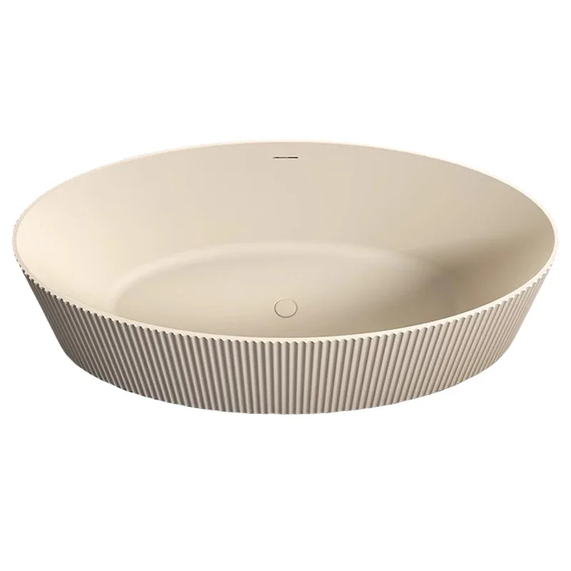 

Artificial stone bathtub Household independent striped light luxury B & B hotel bathtub