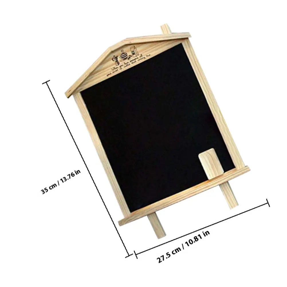 Wooden Mini Chalkboard Wall Hanging Message Board 36x26cm for Cafe Bar Shop Door Kitchen Classroom Decor