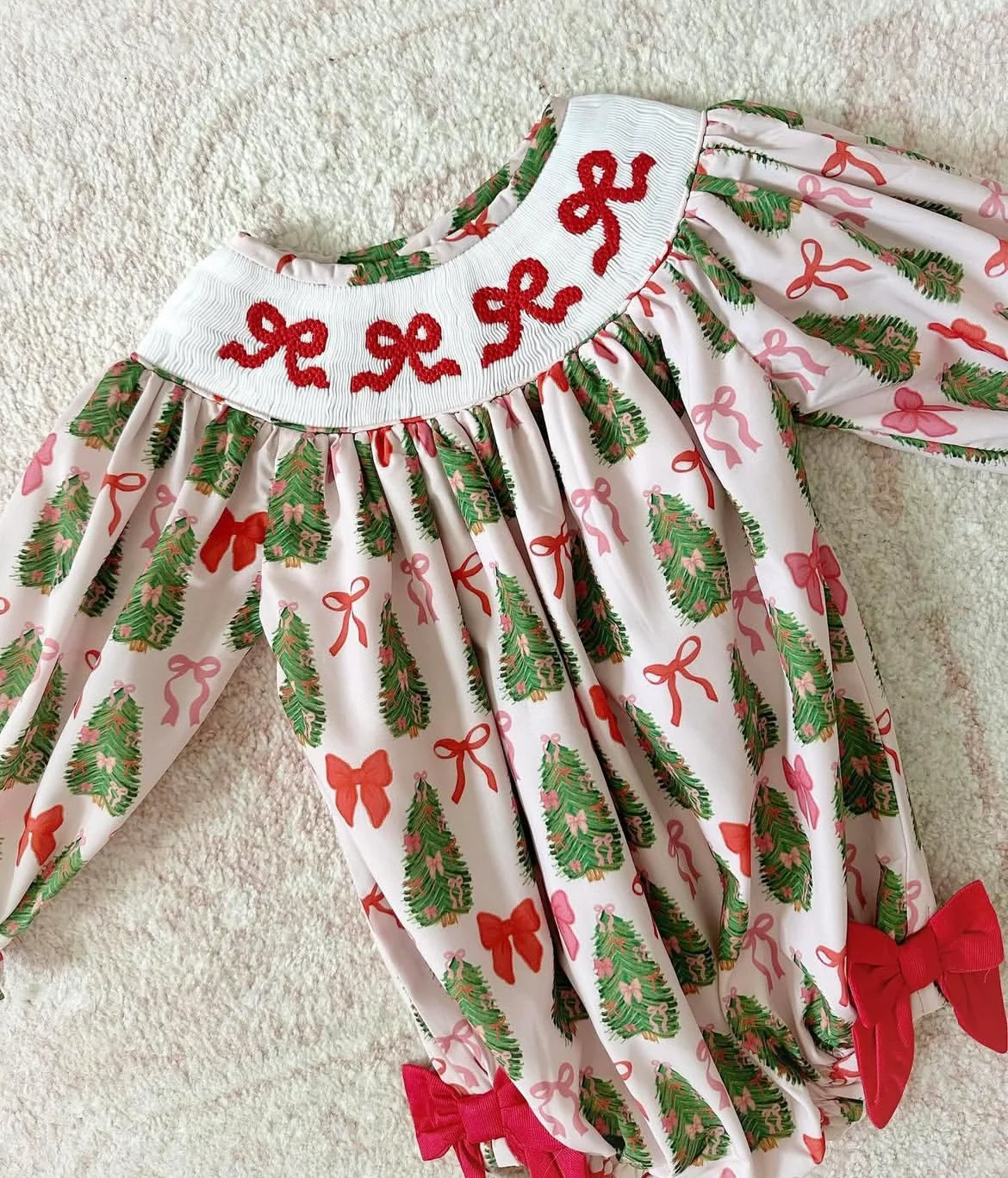 

0-6Y Baby Boy Autumn Embroidery Smocked Outfit Rompers for Christmas Easter Party Birthday A205