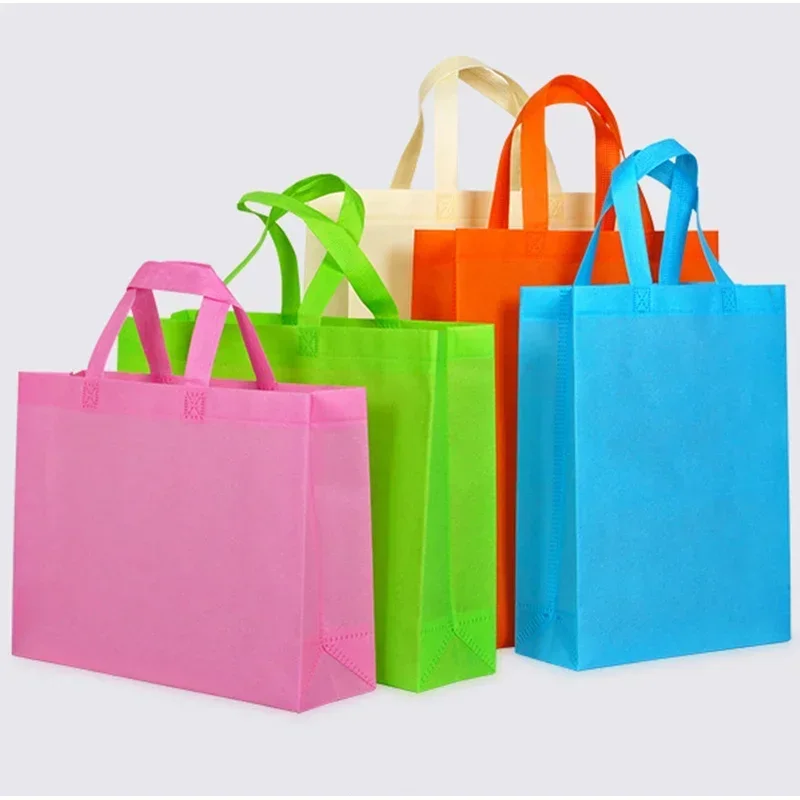 

20 Pack Large Capacity Non-woven Tote Bags Solid Color Portable Shopping Bags Foldable Travel Gift Storage