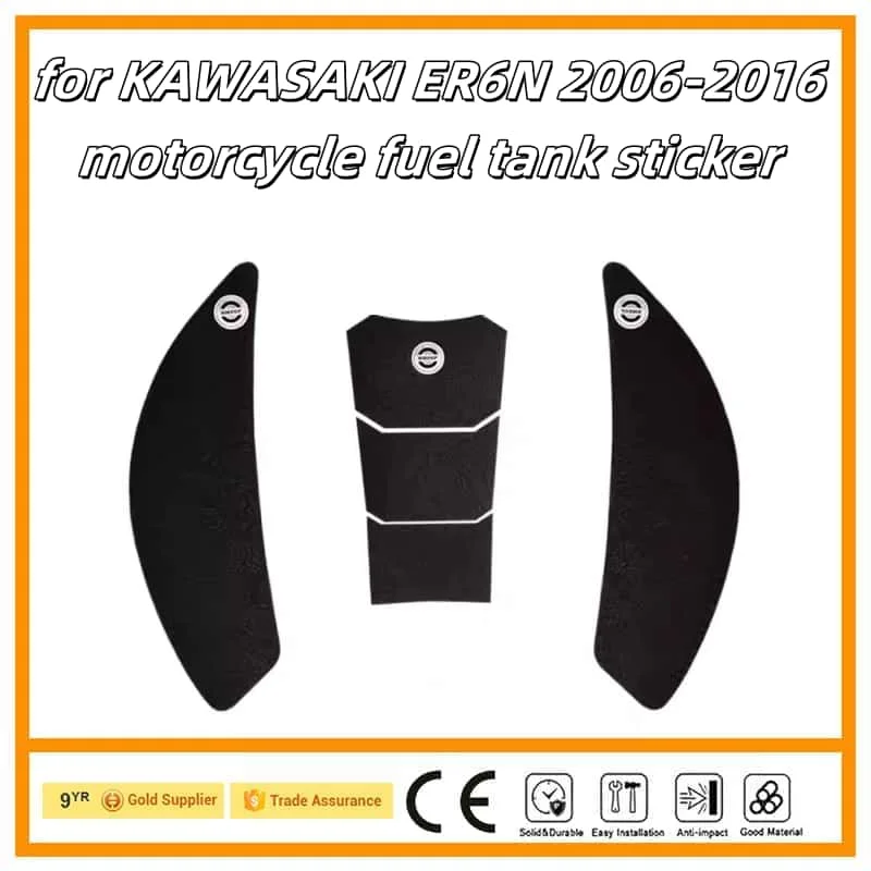 

Motorcycle Sticker Tank Non Slip Tank Traction Side Pad Protective Decal for KAWASAKI ER6N 2006-2016