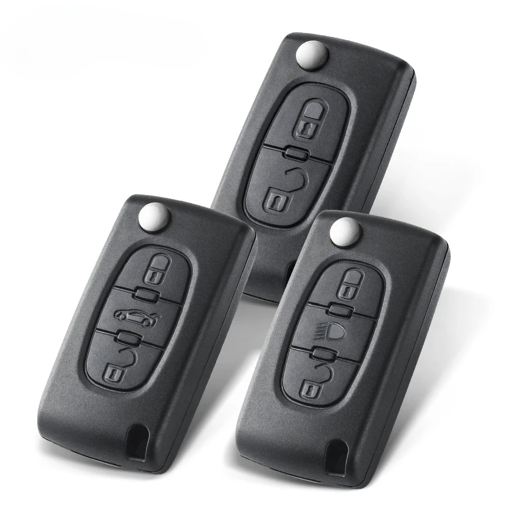 

Flip Folding Cae Key Case Blank Shell For Peugeot 107 207 307 307S 308 407 607 2006 For Citroen C2 C3 C4 C5 C6 C8