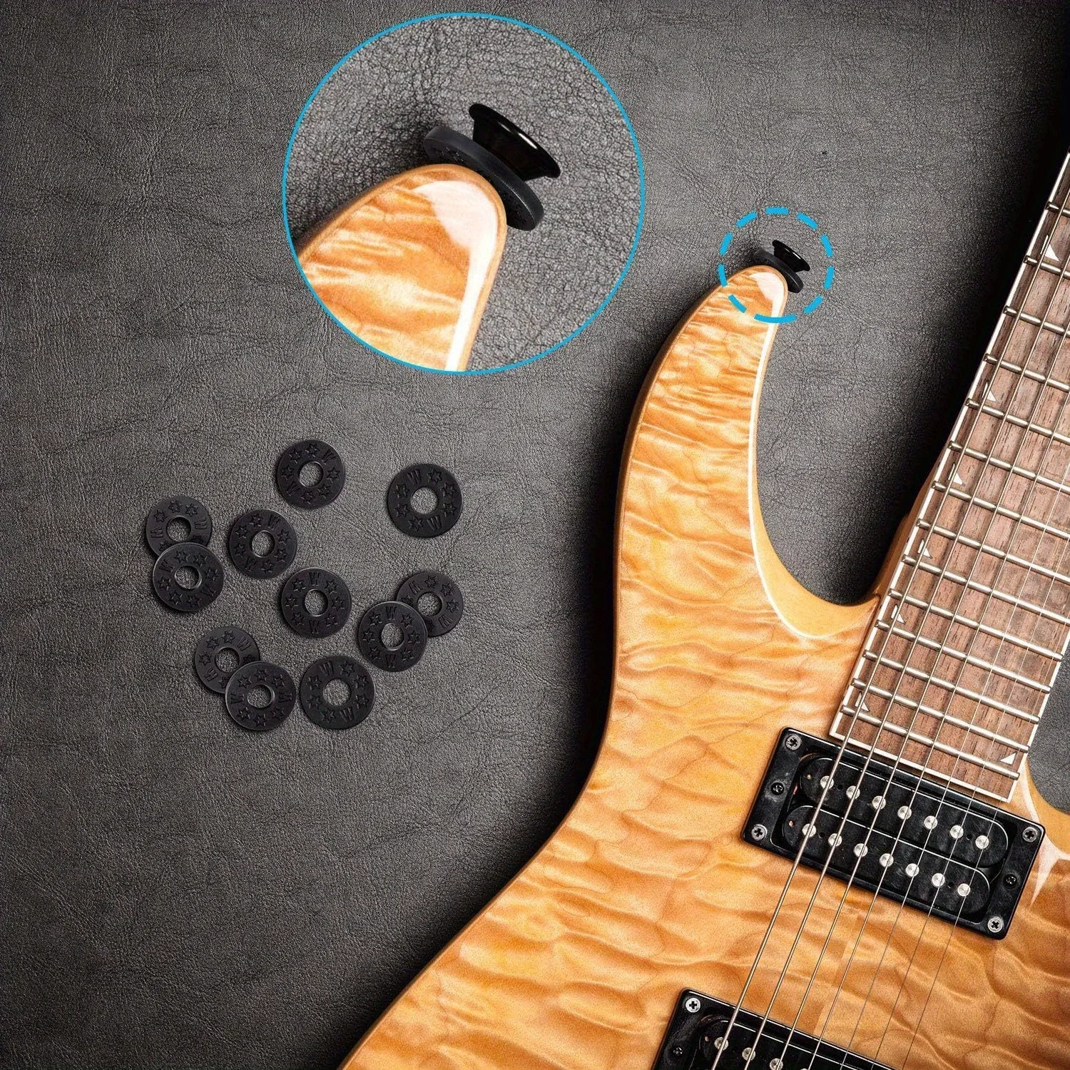 10Pcs/set Rubber Guitar Strap Lock Blocks Guitar Protector Anti-trip WasherGuitar Strap Locking Silicone Strap Locks