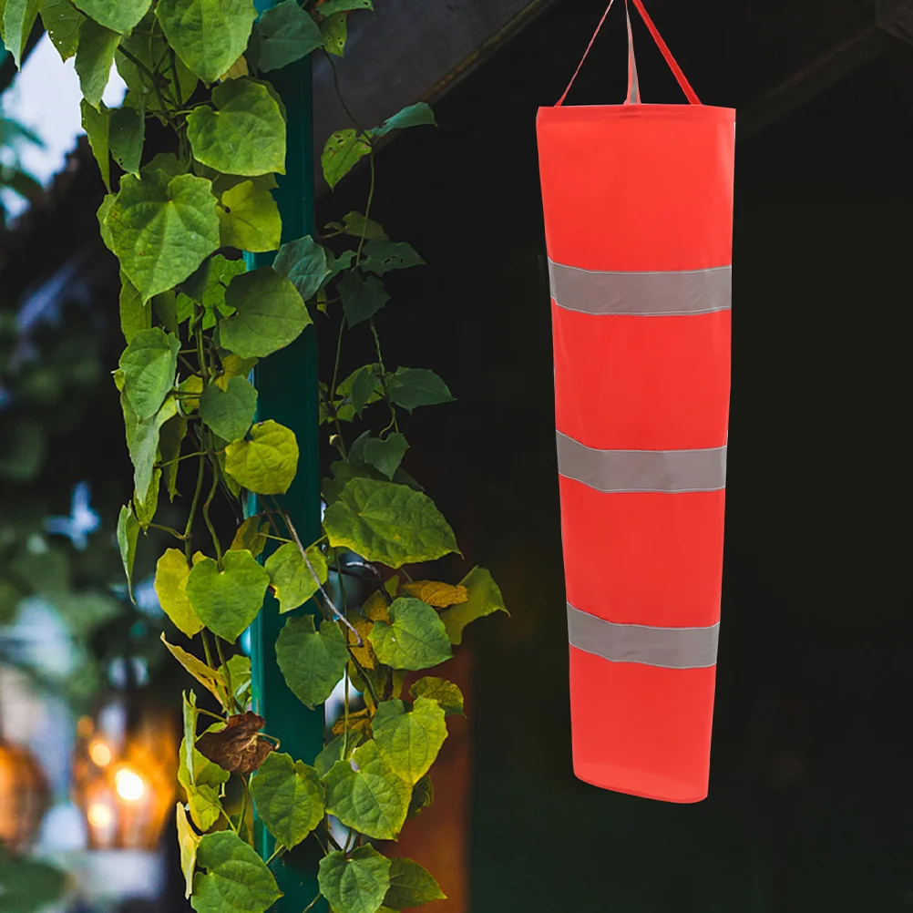

2Pcs Waterproof Wind Direction Indicators 80cm Oxford Cloth Windsocks Red Gray Reflective Gray Outdoor Garden Decor Flags