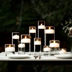 Creative Transparent Glass Candlestick European Modern Lovers Romantic Dinner Candle Holder Wedding Centerpieces for Tables