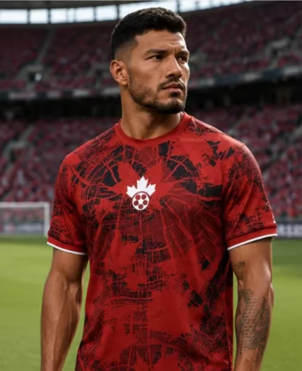 2026 New Canadian Maple Leaf Men's Football Jersey Suitable for Fans Sports and Casual Wear Men's T-shirt Streetwear Harajuku