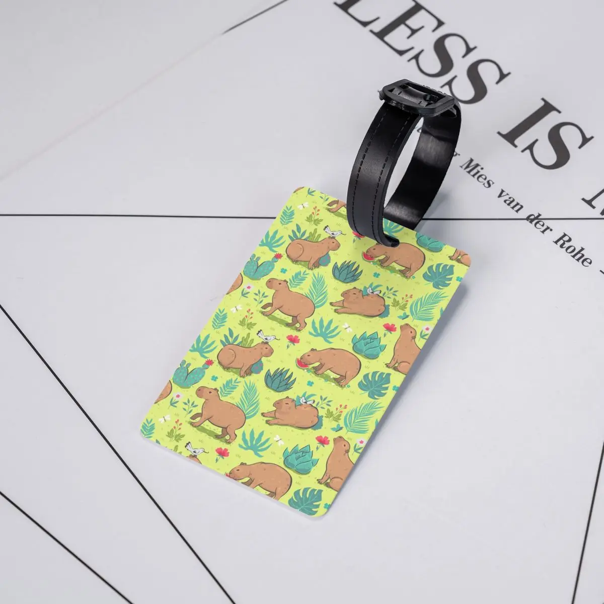 Custom Schattig Dier Capybara Bagagelabel Met Naam Kaart Privacy Cover Id Label Voor Reistas Koffer