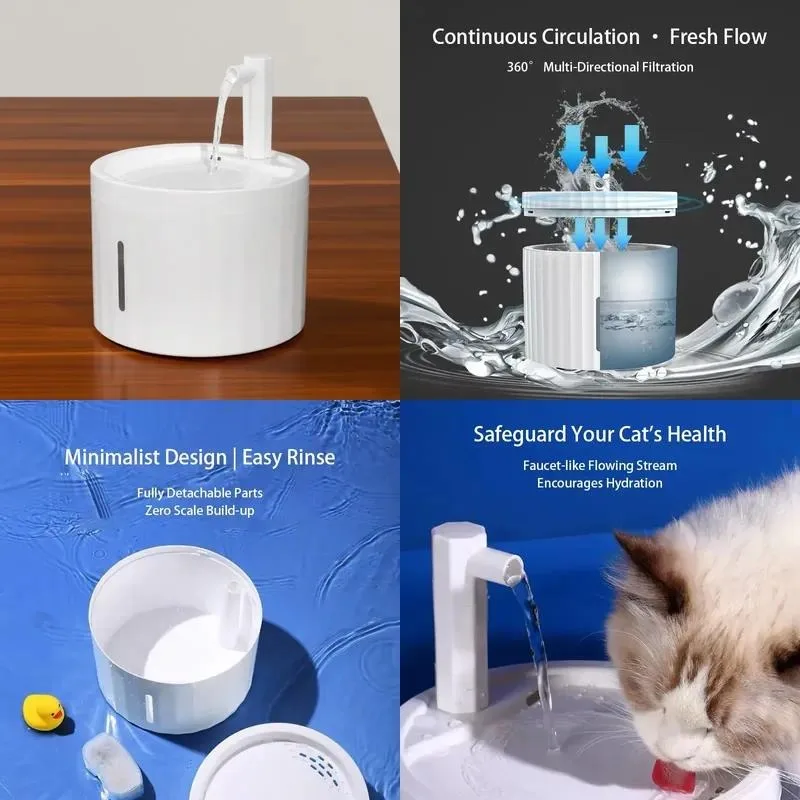 Automatic circulation pet water dispenser, filter water dispenser, for cats and dogs, silent electric pet supplies