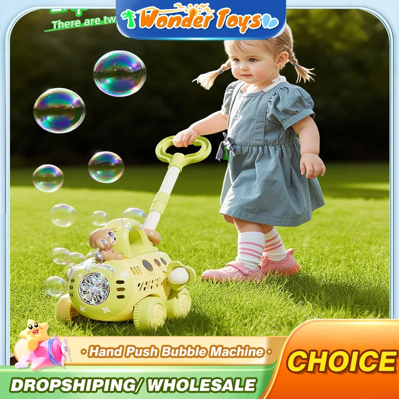 

Soap Bubbles Machine Automatic Hand Push Bubble Cart Blowing Machine Cute Animal Children's Walker Push Child Outdoor Games Kids