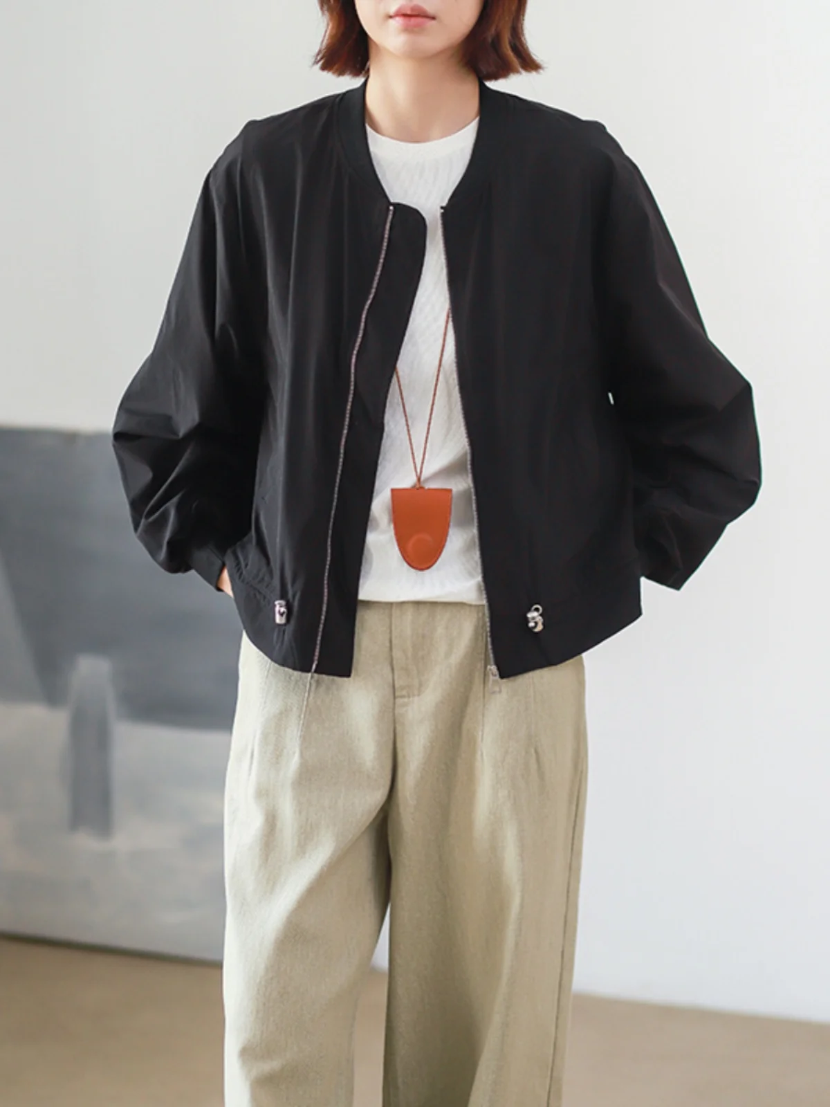 

Классическая универсальная куртка Phil Dan: свободный крой, воротник-бомбер на молнии, универсальная верхняя одежда, модное женское пальто для зимы