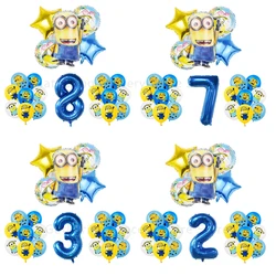 MINISO Minions Movie Foil Latex Ballon Party Accessories Party Supplies Decoration 1-9th 1 Year Old Anniversary Birthday Gifts