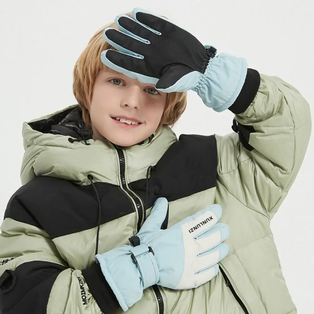 New Winter Warm Children Ski Gloves Non-slip Windproof Outdoor Sports Mittens Snow Snowboard Thicken Kids Cycling Gloves