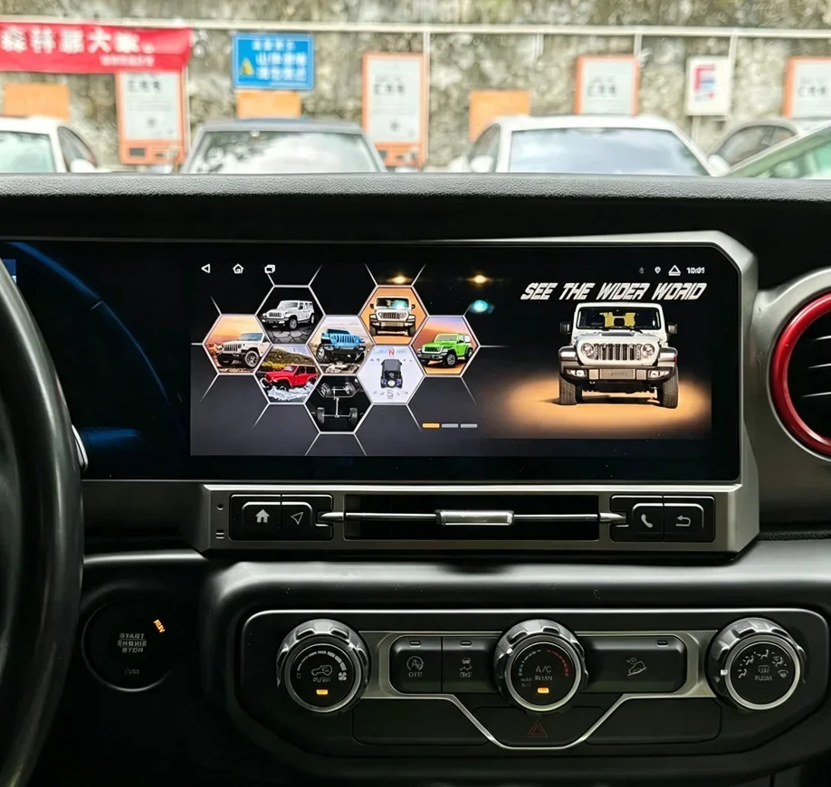 21.8 Inch Digital Instrument Cluster For Jeep Wrangler 2018-2023 Speed Dashboard Screen Android Auto Multimedia Player