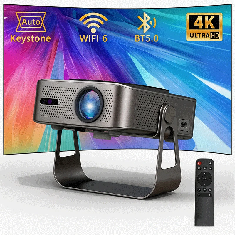 Transjee Manufacturer 2026 New A50 Projector Bedroom Wall PTZ Design Native 1080P 360 ANSI Android Smart WiFi Portable Beamer
