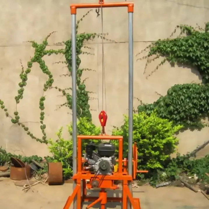 Customized 80m HighEfficiency Small Fold Drilling Rig  Mini Water Well Drilling Machinel with Water Pump