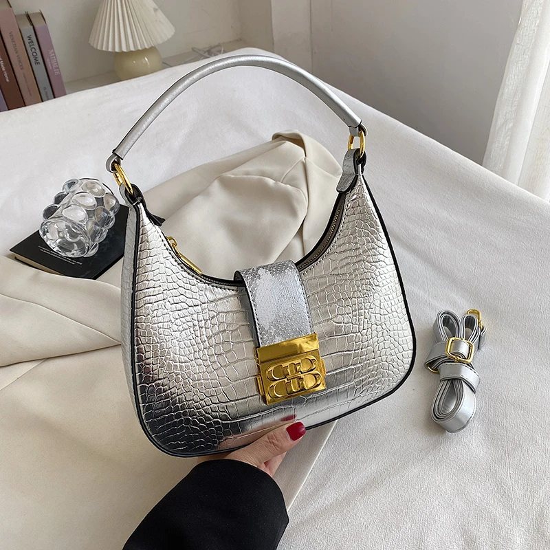 Luxury Alligator Bobos Bag Designer  Women Handbag Shinny Rhinestone Shoulder Crossbody Bag Evening Party Bucket Purse 2022