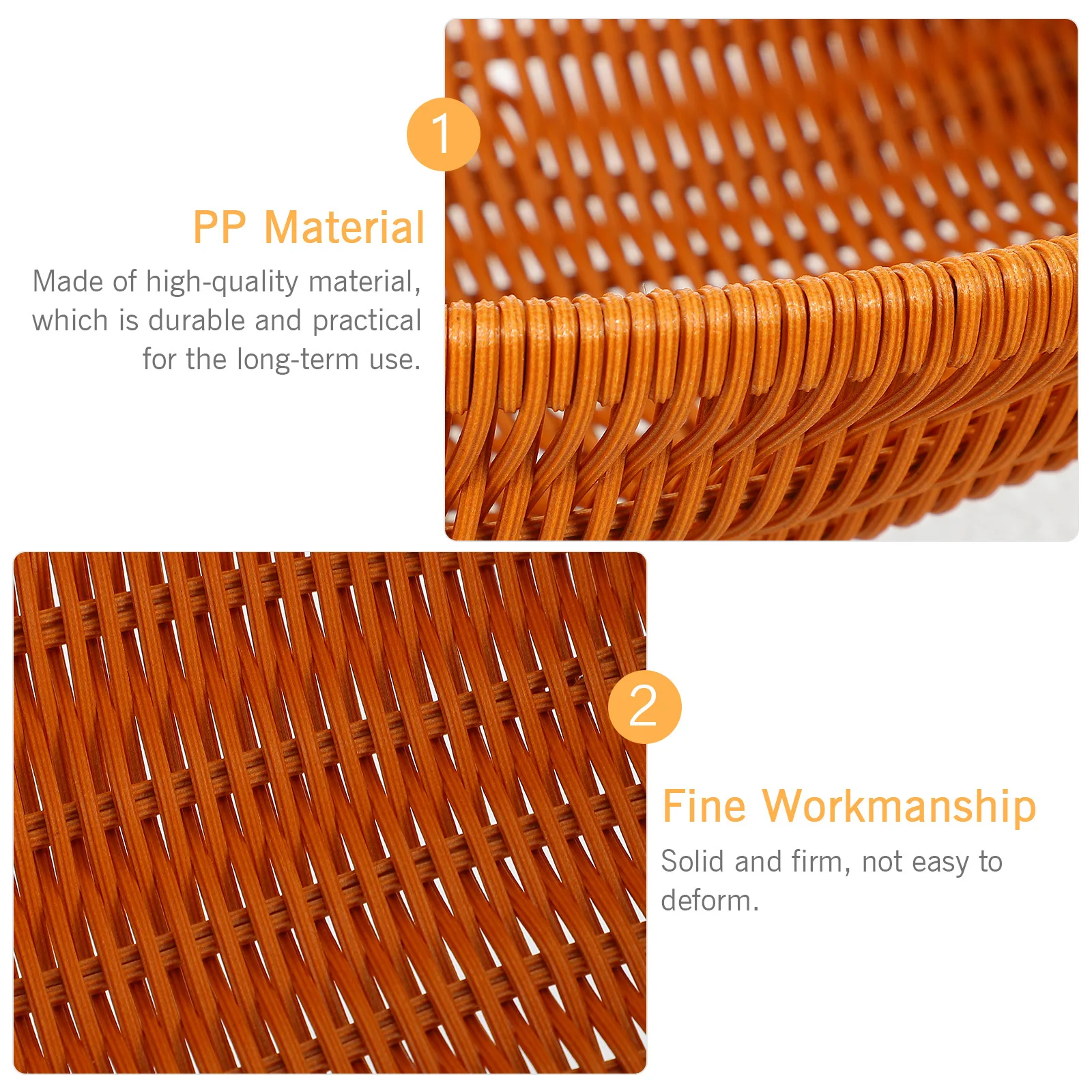 

Imitation Rattan Woven Fruit Basket Easy to Wash Reusable for Kitchen Countertop Pantry Imitation Rattan Woven Basket