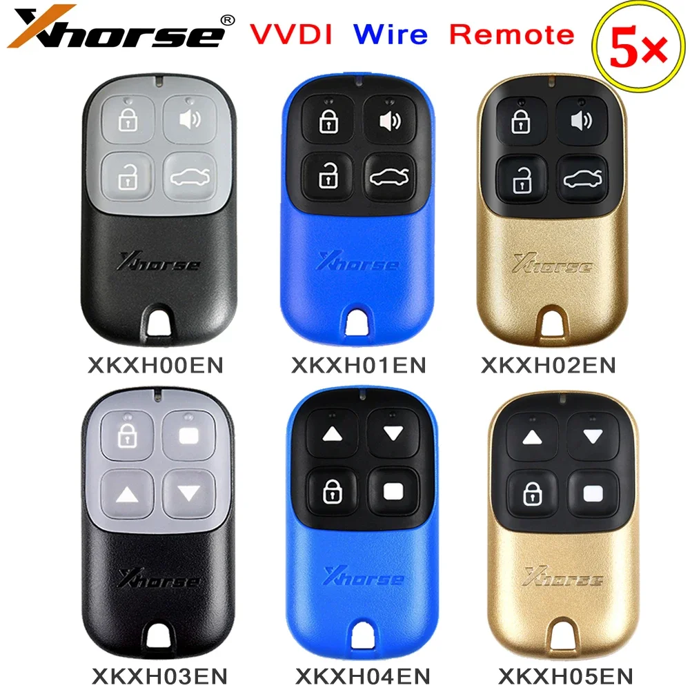 

5Pcs/lot Xhorse VVDI Universal Wire Remote Key XKXH00EN XKXH01EN XKXH02EN XKXH03EN XKXH04EN XKXH05EN Garage Door Control 4Button