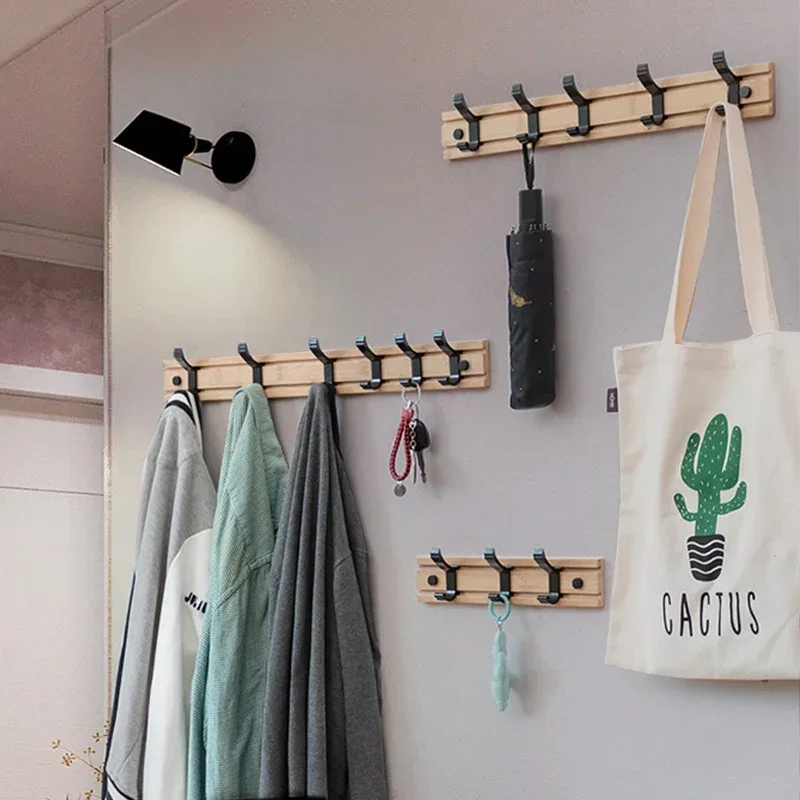 Creative Adjustable Bamboo Coat Rack Wall Mounted Bathroom Clothes Aluminium Alloy Hanging Hooks Home Storage Hook