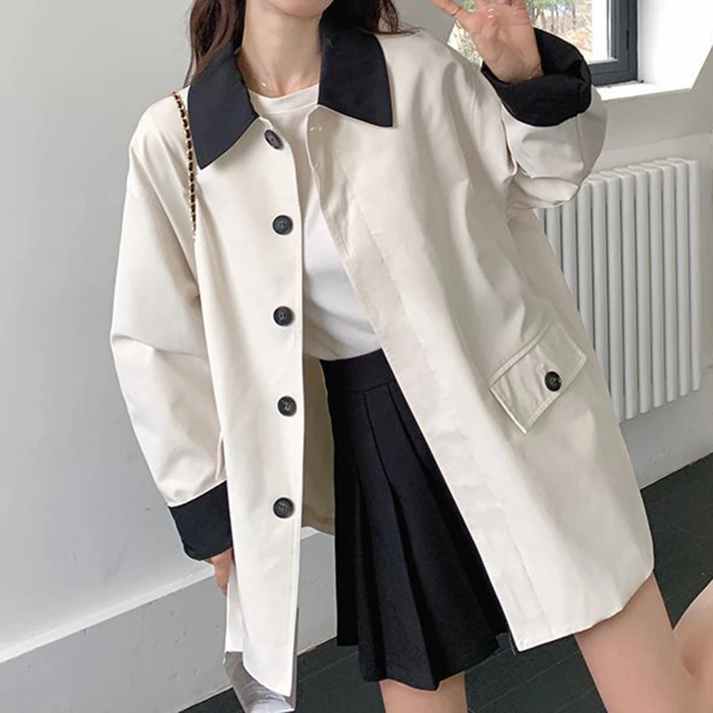 2026 spring and autumn new medium and long trench coat spring and autumn loose high-end coat