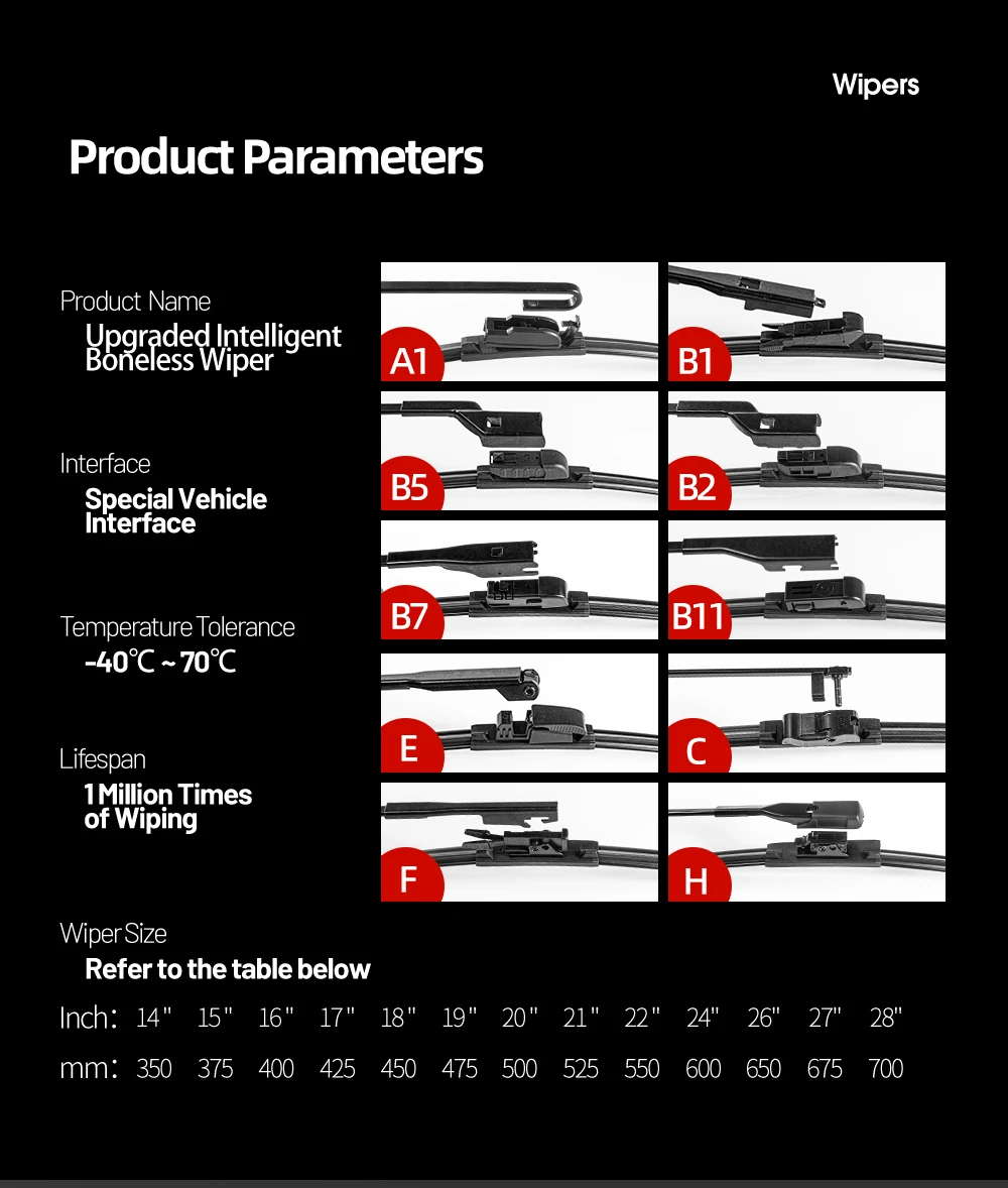 Für BMW 3er E90 E91 E92 E93 2005-2012 2008 2009 2010 2011 2 Stück Frontscheibenwischerblätter Scheibenwischer aus Kohlefaser – Detail 10