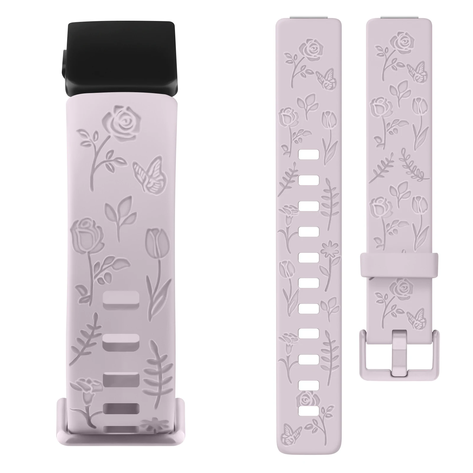 Soft TPU Flower Engraved Watch Strap For Fitbit inspire/inspire 2 Band Sport Wristband For Fitbit Inspire HR Bracelet Correa