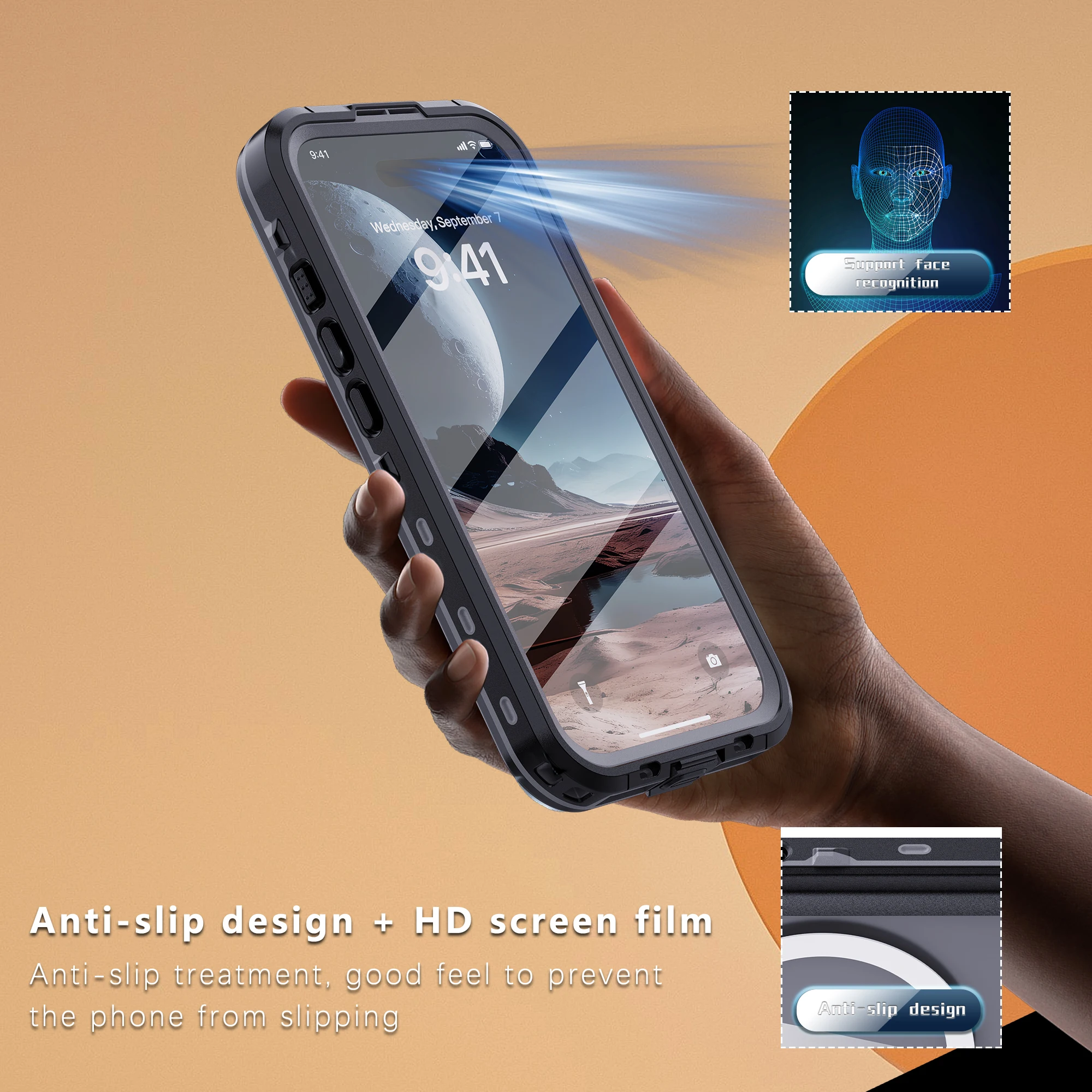 Picture 6: shellboxFor iPhone 16 Promax/15/14/13/12/11 Waterproof Phone Case IP68 Shockproof, dustproof, full-body sealed case