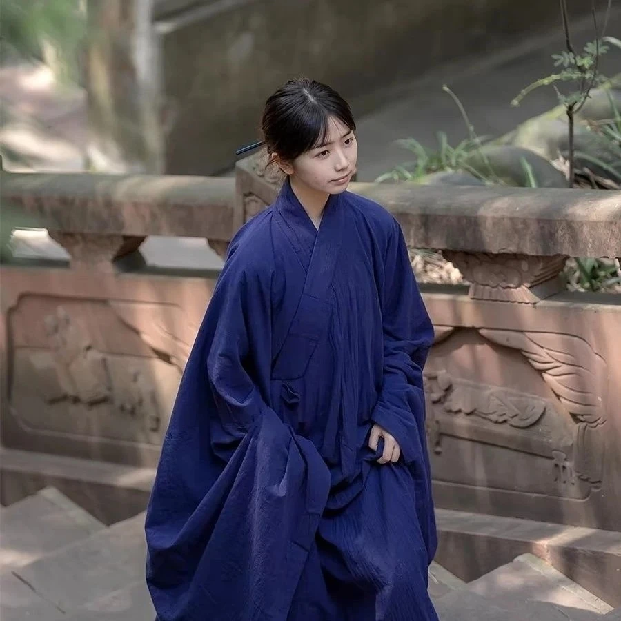 

2024 Spring And Summer Size Sleeved Cotton Hemp Taoist Robe Traditional Oblique Daojia Taoist Robe For Men And Women Taiji Lay