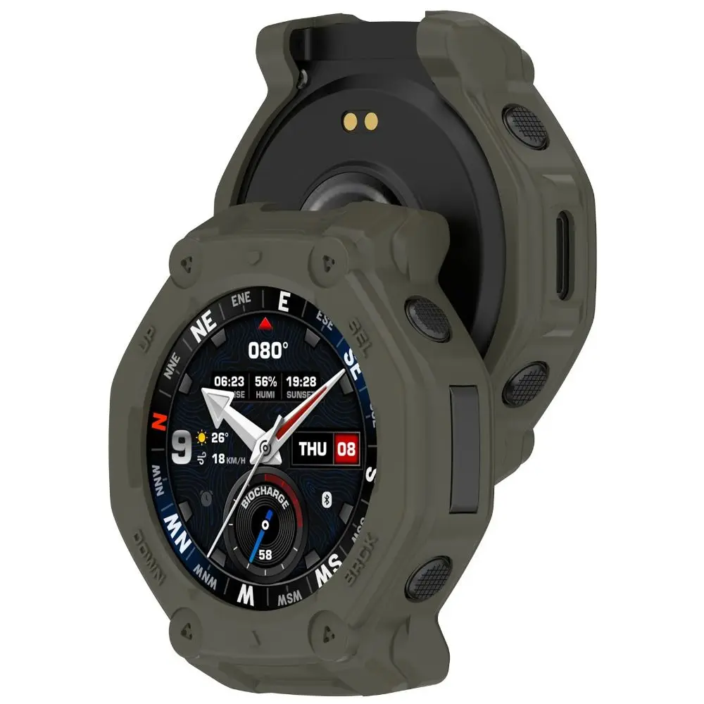 Novo tpu capa protetora oco quadro macio pára-choques anti-risco protetor de tela para amazfit t-rex 3 pro acessórios de relógio inteligente