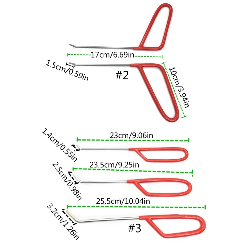 Car Dent Repair StainlessSteel Rod Hook Auto Body Dent Removal Hails Crowbars