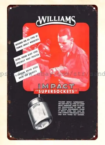 modern decor wall art 1949 Impact supersockets  metal tin sign